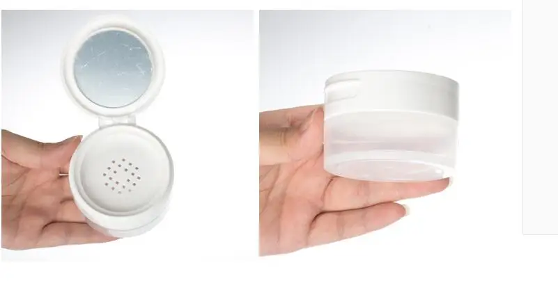 Пустая баночка для пудры с просеивателем и винтовой крышкой компактная