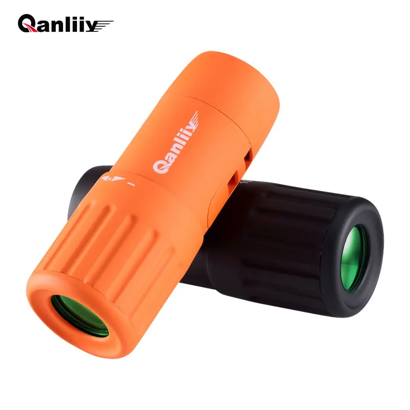 Qanliiy Мини карманный Телескопический Монокуляр 10X18 цветной телескоп для