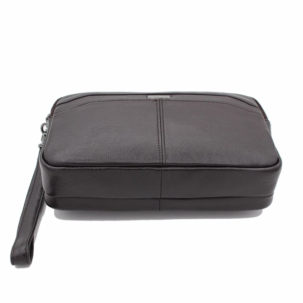 Из натуральной кожи мужская сумка клатч кошелек с ремешком на запястье Бизнес