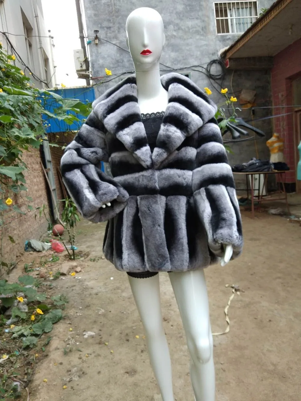 TOPFUR роскошное отложной меховой воротник натуральный мех пальто зимняя куртка из меха кролика рекс для женщин модное пальто из меха кролика Шиншилла