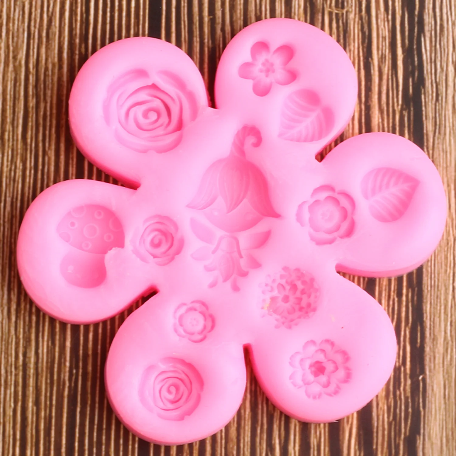 Розовая Цветочная фея силиконовая форма DIY свадебный торт украшения инструменты