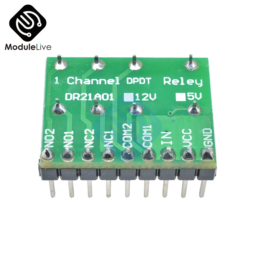 Мини DR21A01 DC 5 в DC 12 В DPDT двойной полюс двойной бросок релейный модуль полярность разворота переключатель доска для Arduino UNO