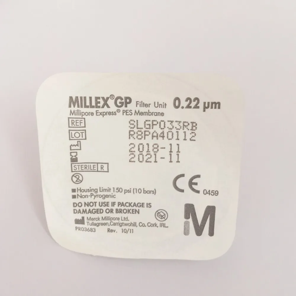 Millipore фильтр 33 мм 0.22um стерильный шприцевой фильтр инжектор иглы ПЭС мембрана SLGP033RB 50 шт./PK