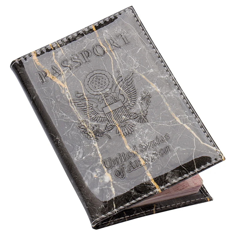 

The USA Green marble fashion Double-headed eagle fashion passport cover waterproof solid pu leather passport holder