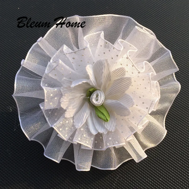 Белые кружевные цветы 2 шт. модные аксессуары для волос из шифона и тюля повязка