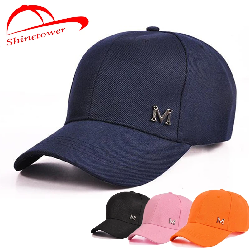 [Shinetower] Для мужчин женщин Кепки S Шапки букву м хлопок Бейсбол Кепки|cotton baseball