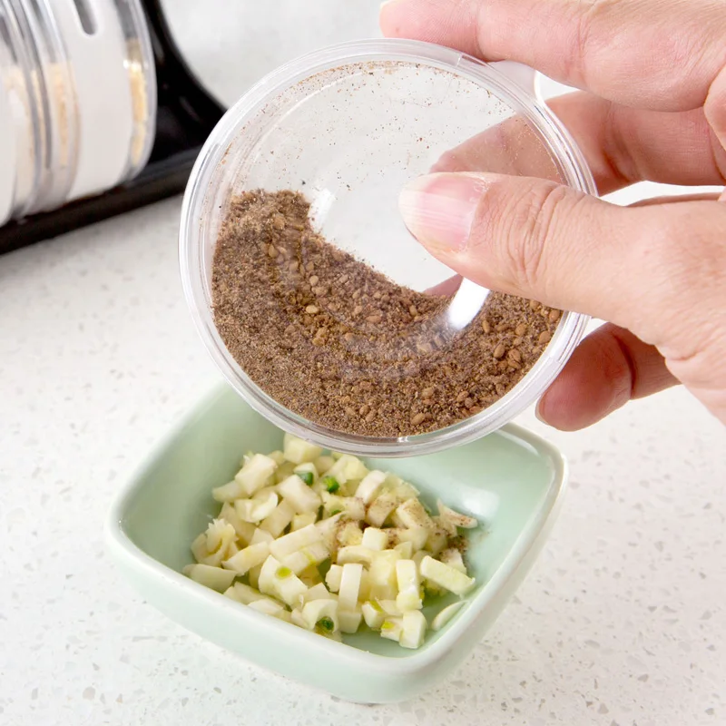 

Useful Fashion 6 grids transparent seasoning cans condiment ottles pepper shakers box Kitchen supplies,Free shipping.