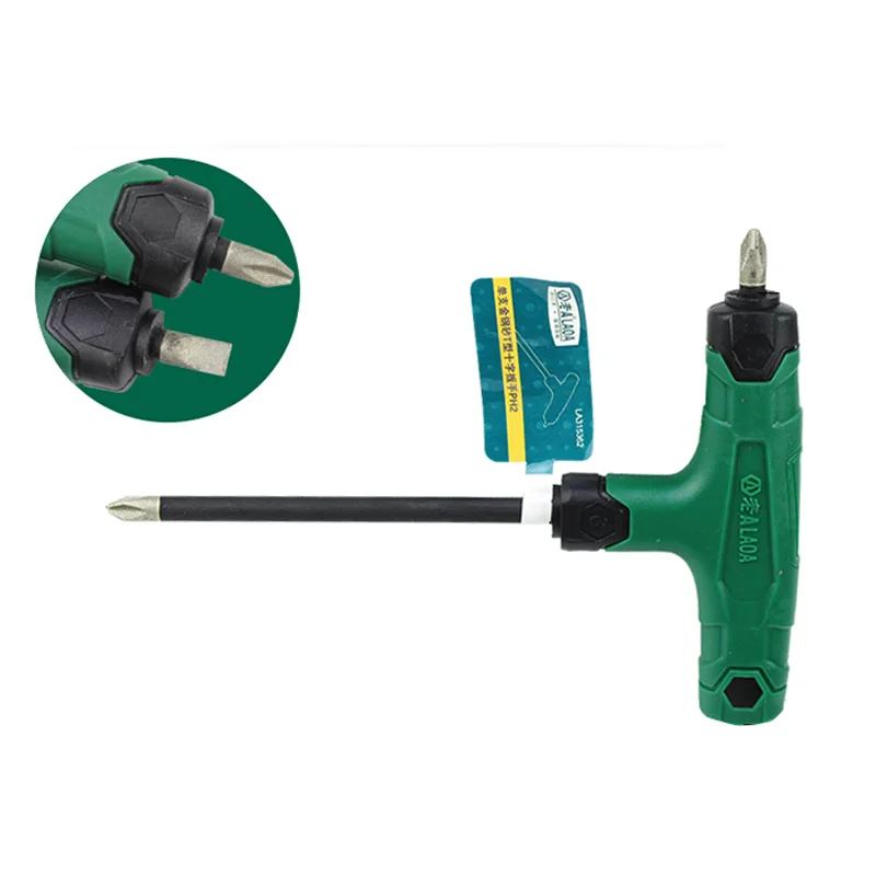 Ручная крестовая отвертка LAOA T прямая S2 корундовые насадки с резиновой ручкой|tool