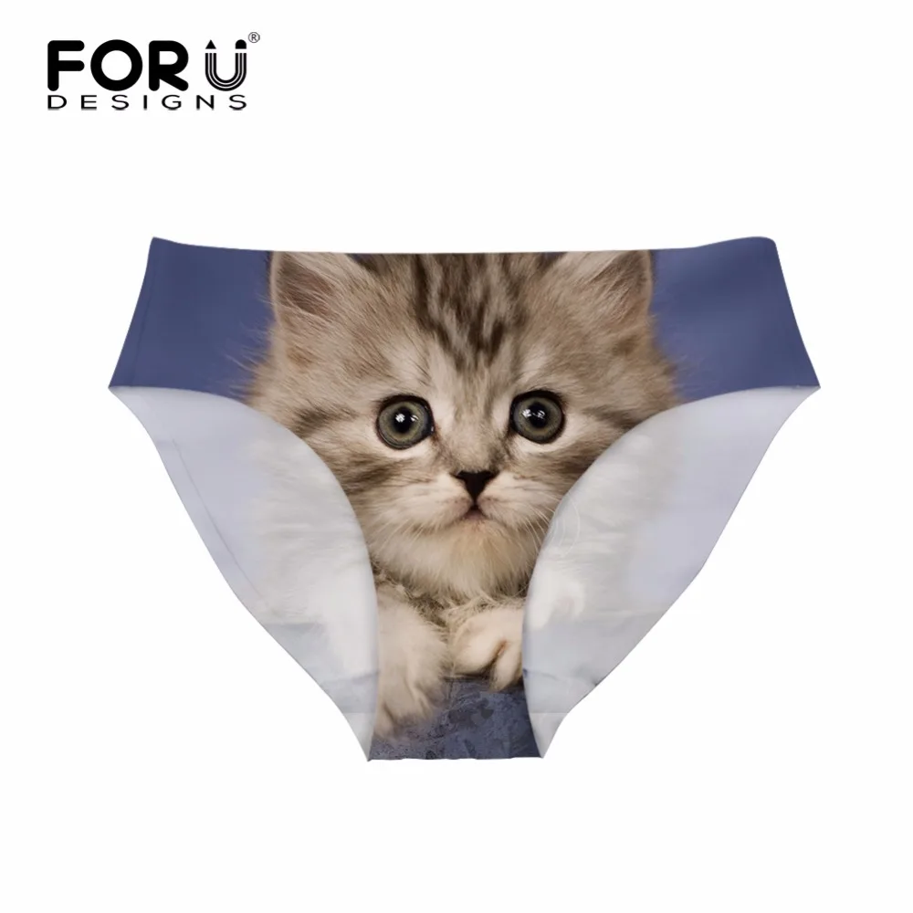 FORUDESIGNS/Бразильское бикини трусики купальник милый кот собака печать плавки