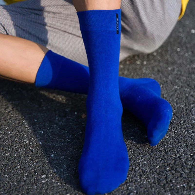 Men Cotton Socks Fashion Weekly Solid Color Business Casual British Style Socks Hip Hop