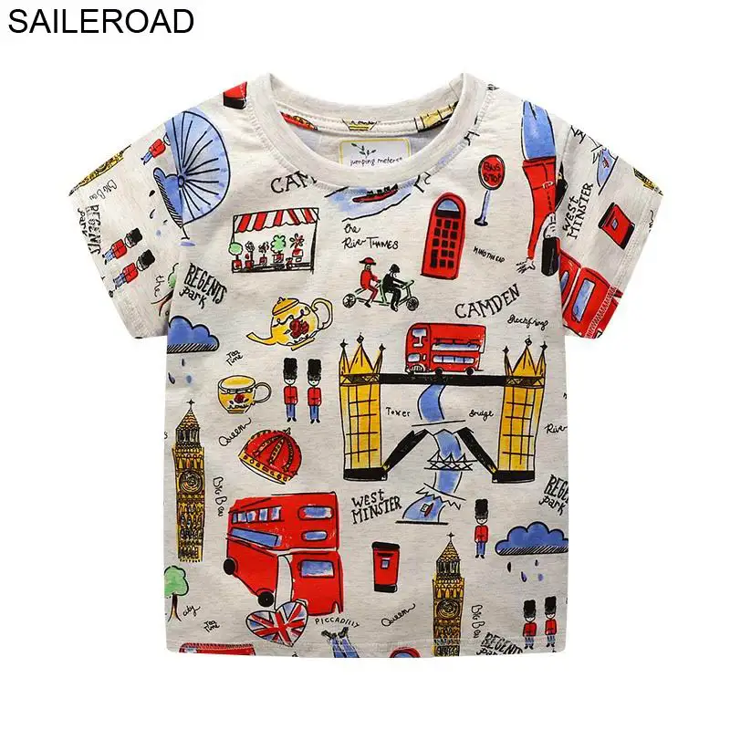 SAILEROAD 4Years Girls Футболки для детей Верхняя одежда Летняя детская одежда мультфильм Детские футболки для мальчиков