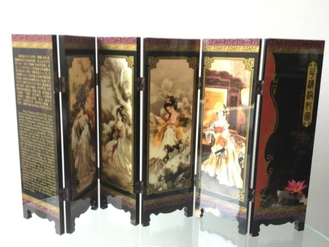 Изысканный китайский классический лак голые красавицы изображение складной