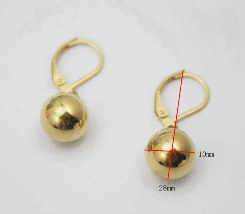 Серьги гвоздики из нержавеющей стали с золотыми бусинами|stainless steel stud earrings|fashion