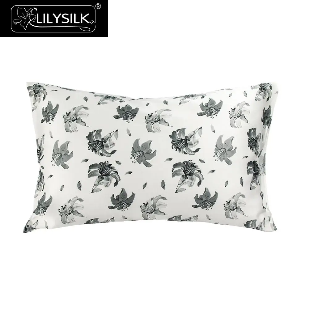 Ink Painting Наволочка LilySilk, натуральный шелк 100, для волос, роскошная, 19 Momme, рисунок тушью, 1 шт., домашний текстиль - Цвет: Ink Painting