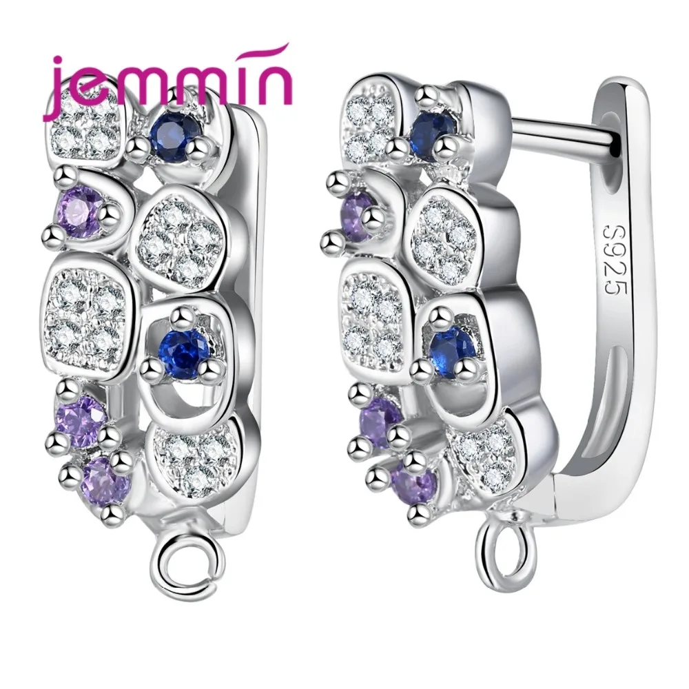 Новинка высококачественные цветные компоненты для сережек с микро кристаллами