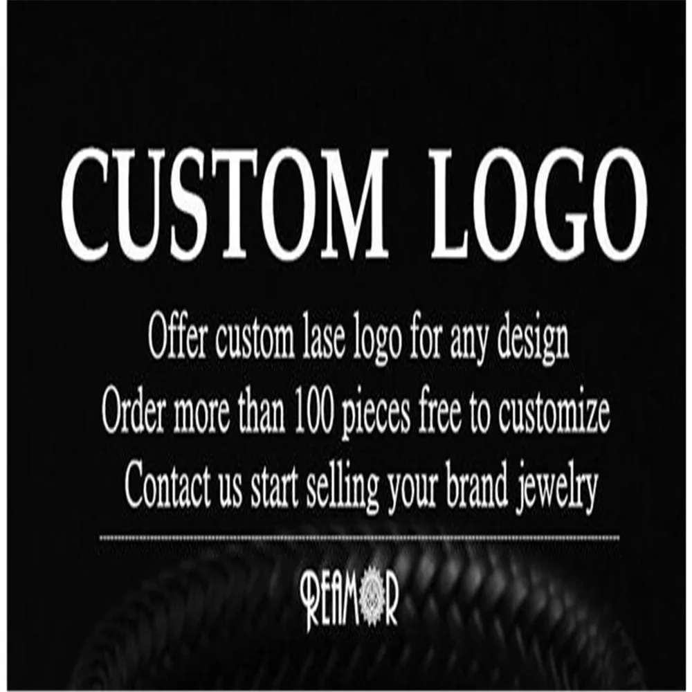 REAMOR Fashion Men Genuine Braided Leather Rope Bracelet Black Rubber Cord Bracelets&ampBangles with 316L Stainless Steel Clasp | Украшения