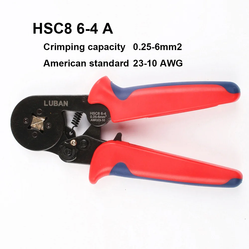 6-4A HSC8 16-4 HSC8 6-6 мини-тип саморегулируемые обжимные плоскогубцы 0,25-6 мм 6-16 мм мульти инструменты руки плоскогубцы Четырехсторонние - Цвет: 6-4A