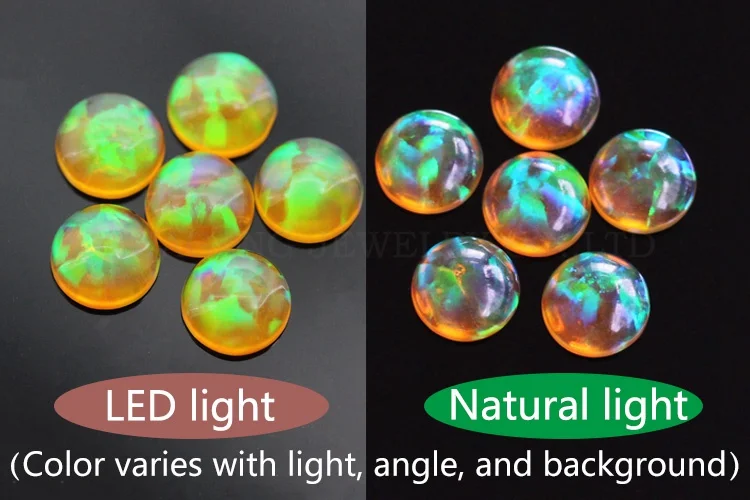 opal loose lab created gemstone round shape flat base stone cabochon created beads for jewelry making 3mm-8mm free shipping
