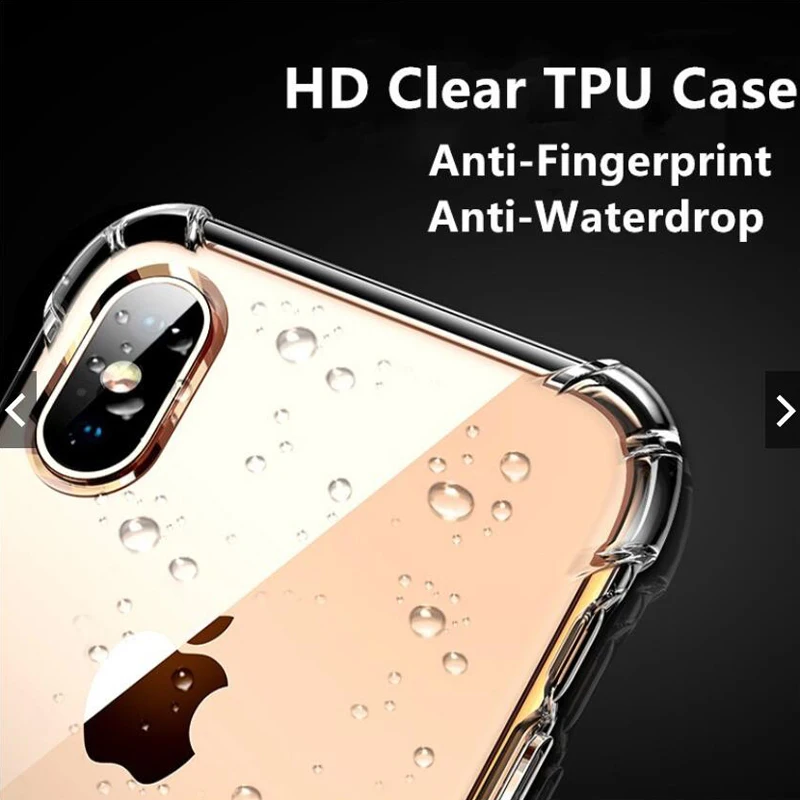 Shockproof Soft TPU Silicone Clear Case Phone Cover Reinforced Shell Funda for iPhone 5 5S SE 6 6S 7 8 Plus X XS 11 Pro MAX XR | Мобильные