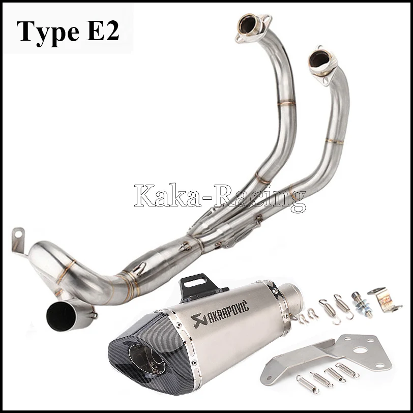 Type E2 FZ mt 07 мотоцикл Akrapovic глушитель выхлопной системы для Yamaha MT07 fzfz07 FZ-07 Tracer(-) XSR700 - Цвет: Type E2