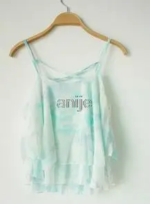 Free shipping summer sexy women's shirt.2015 new of the multi colored tie dyed T shirt double chiffon halter vest ST195|shirt software|shirt