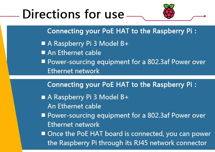 RASPBERRY PI POE HAT официальная дополнительная плата питания через Ethernet для Raspberry Pi 3B+ P