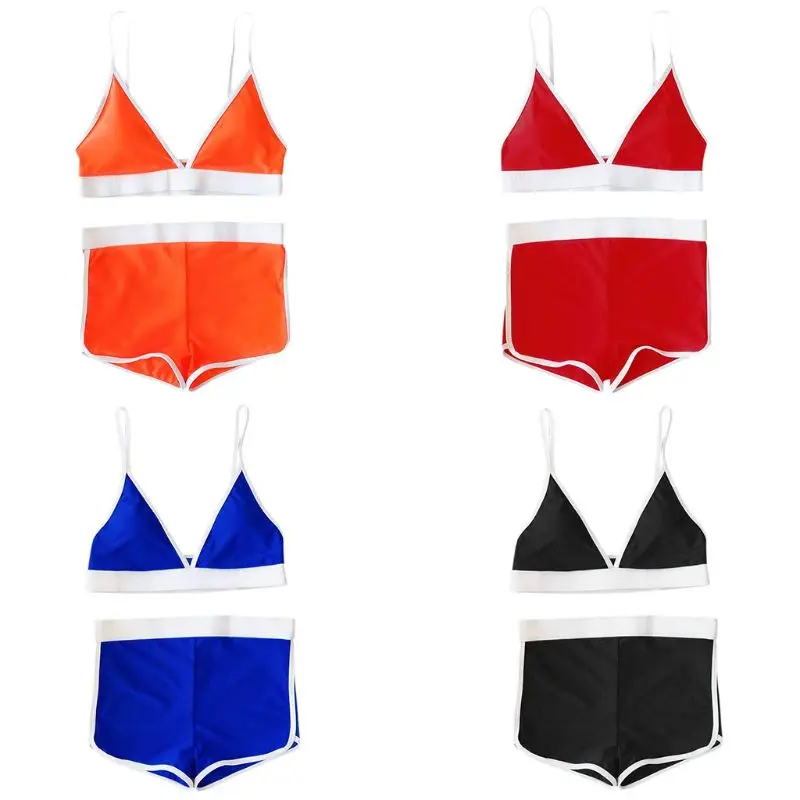 Женский сексуальный комплект бикини из двух частей на тонких бретельках с