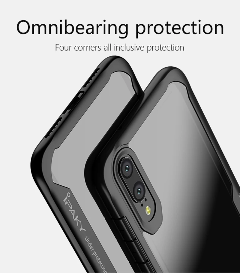 IPAKY противоударный чехол-броня для huawei P20 Plus роскошный Силиконовый ТПУ+ PC жесткий гибрид чехол Coque для huawei P20 Lite