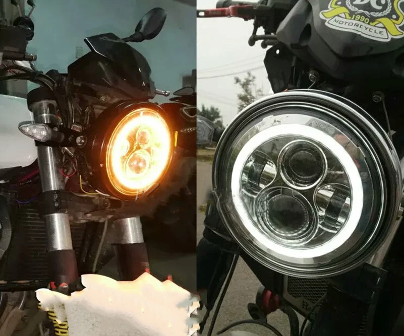 OTBS 7 дюймов светодиодный фонарь дальнего ближнего света Angel Eye DRL автомобильный поворотный сигнал для Jeep Wrangler Hummer Lada Niva Harley