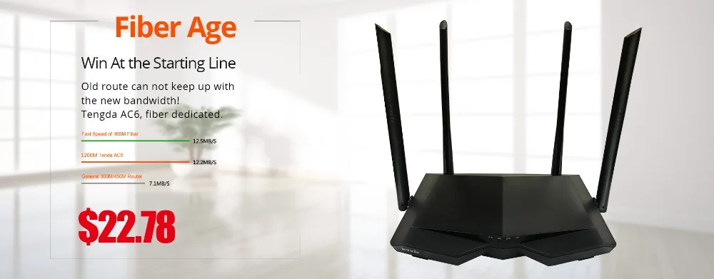 Tenda AC7 Беспроводной Wi-Fi маршрутизатор 5* 6dbi антенны с высоким коэффициентом усиления 11AC 1200 Мбит/с 2,4 ГГц/5,0 ггц Wifi повторитель 1* WAN 3* LAN умное управление приложением