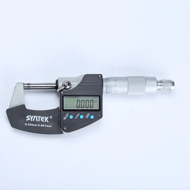 Цифровой микрометр Syntek 0-25 мм 0,001 мм метрический/дюймовый электронный наружный микрометр с твердосплавным наконечником ЖК-штангенциркуль, измерительные инструменты