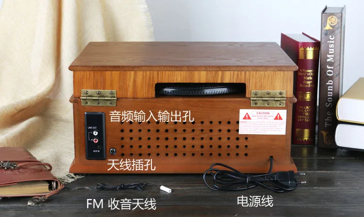 HiFi проигрыватель, Ретро виниловый проигрыватель, деревянная стереосистема, Bluetooth 4,0, AM/FM радио, CD, USB для MP3, Vinyl-to-MP3 записи