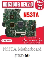K52F материнских плат REV: 2,2 HM55 DDR3 для ASUS K52 X52F A52F P52F Материнская плата ноутбука K52F материнская плата K52F Материнская плата Тест ОК