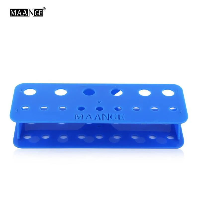 blue MAANGE 15 отверстий акриловые изделия для маникюра футляр для кисточек сушильная демонстрационная полка с отверстиями сушилка держатель Storag Чехол косметический инструмент 20#702 - Цвет: blue