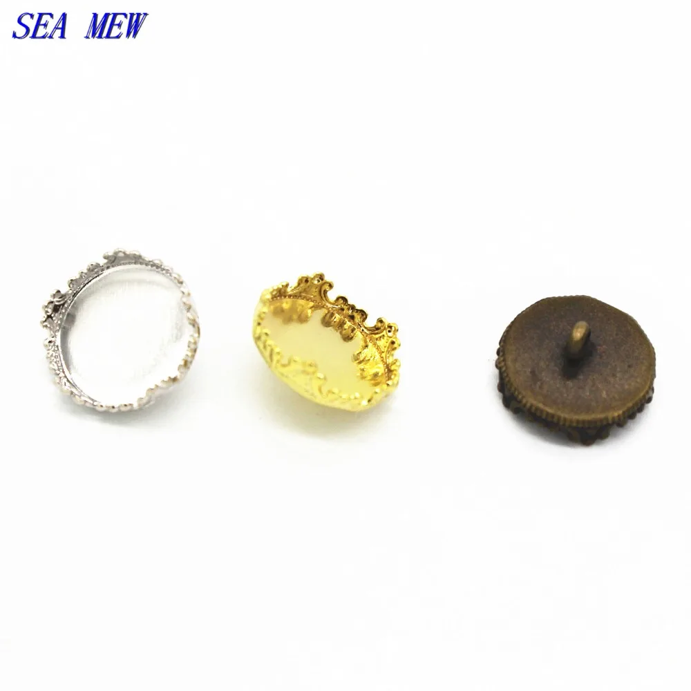 SEA MEW 12/20/25 мм круглый кабошон основа 5 цветов латунная Корона концевые застежки