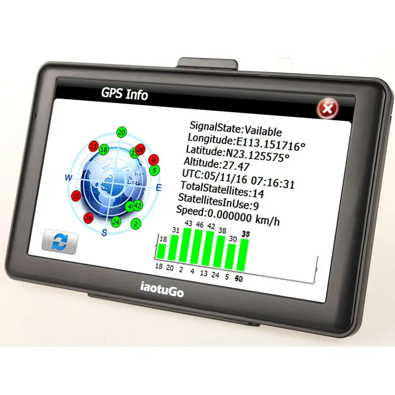 IaotuGo 7 дюймов 256 M 8G емкостный автомобильный gps навигатор + светодиодная камера