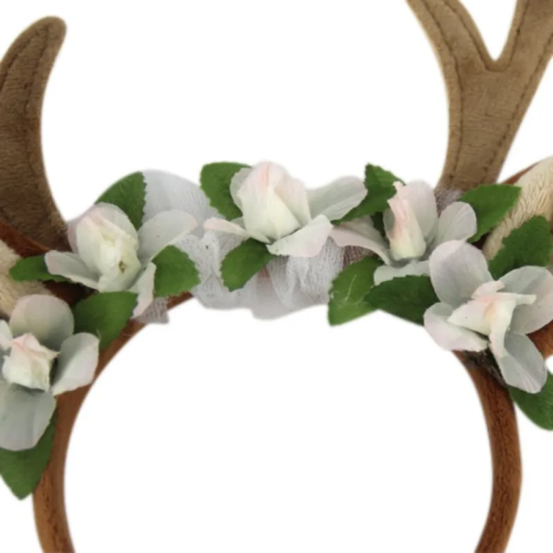 Рождественская шапка с оленями рогами щенками изящной шерстью головной убор для