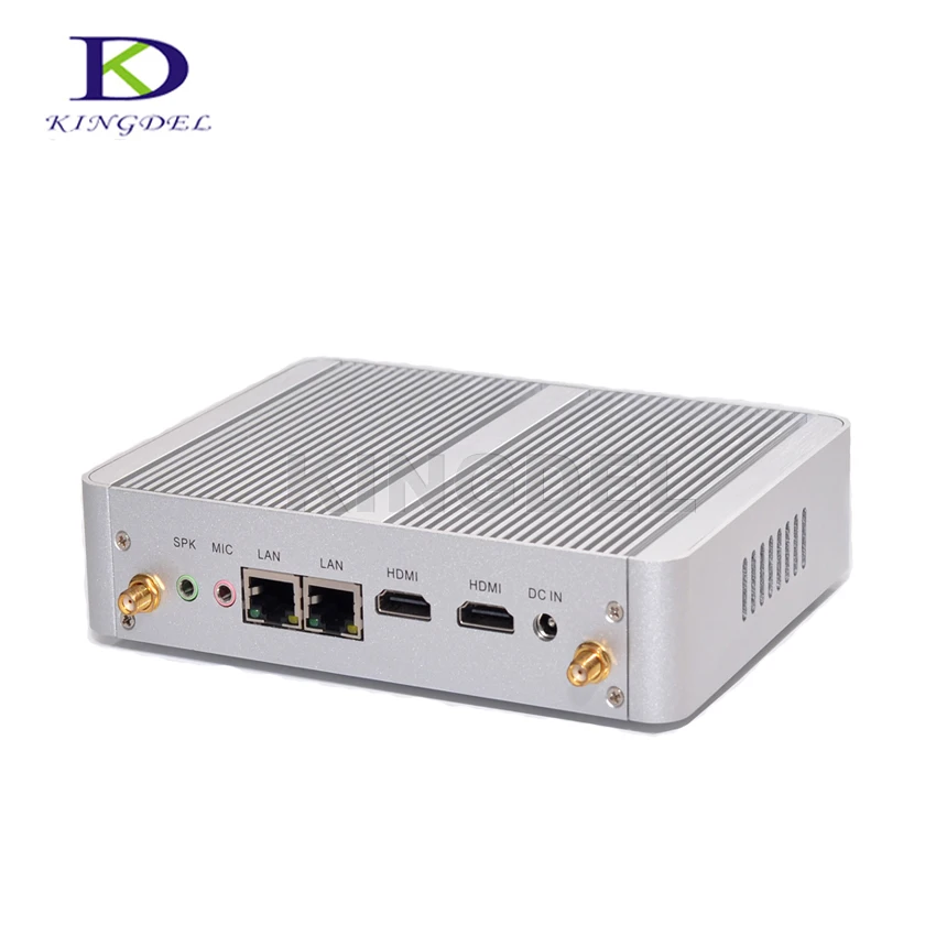 

Kingdel Fanless Mini PC Desktop Computer Intel Celeron N3150 Quad Core Dual HDMI WiFi Dual LAN Micro PC 3 years Warranty