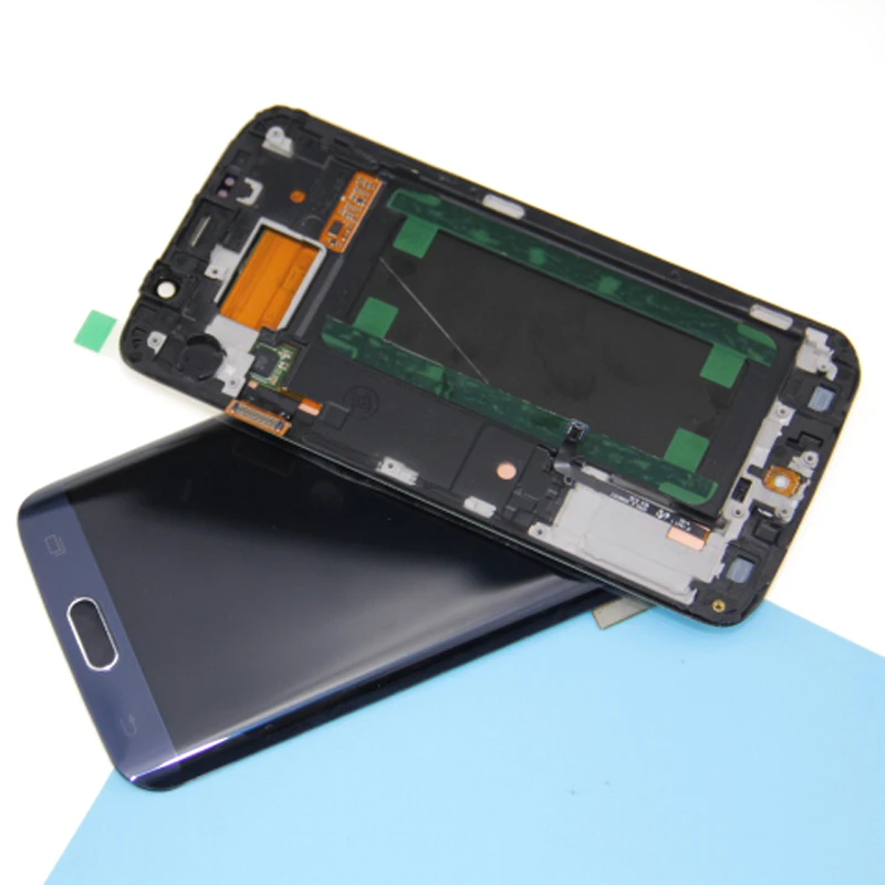 Синий белый золотой 100% tesed LCD с рамкой для SAMSUNG Galaxy s6 edge G925 G925I G925F сенсорный экран