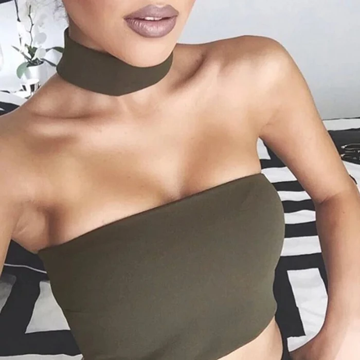 6 цветов. Сексуальные женские эластичные укороченные топы чокер. Повседневная