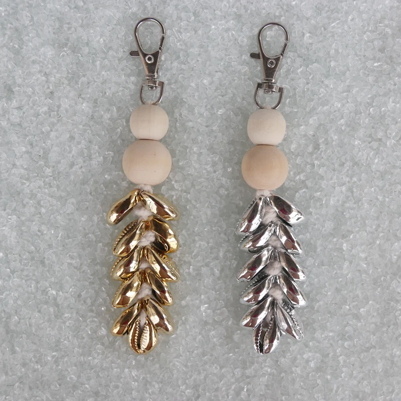 Бесплатная доставка (2 шт./лот) оболочка Cowrie брелок для ключей натуральный корпус