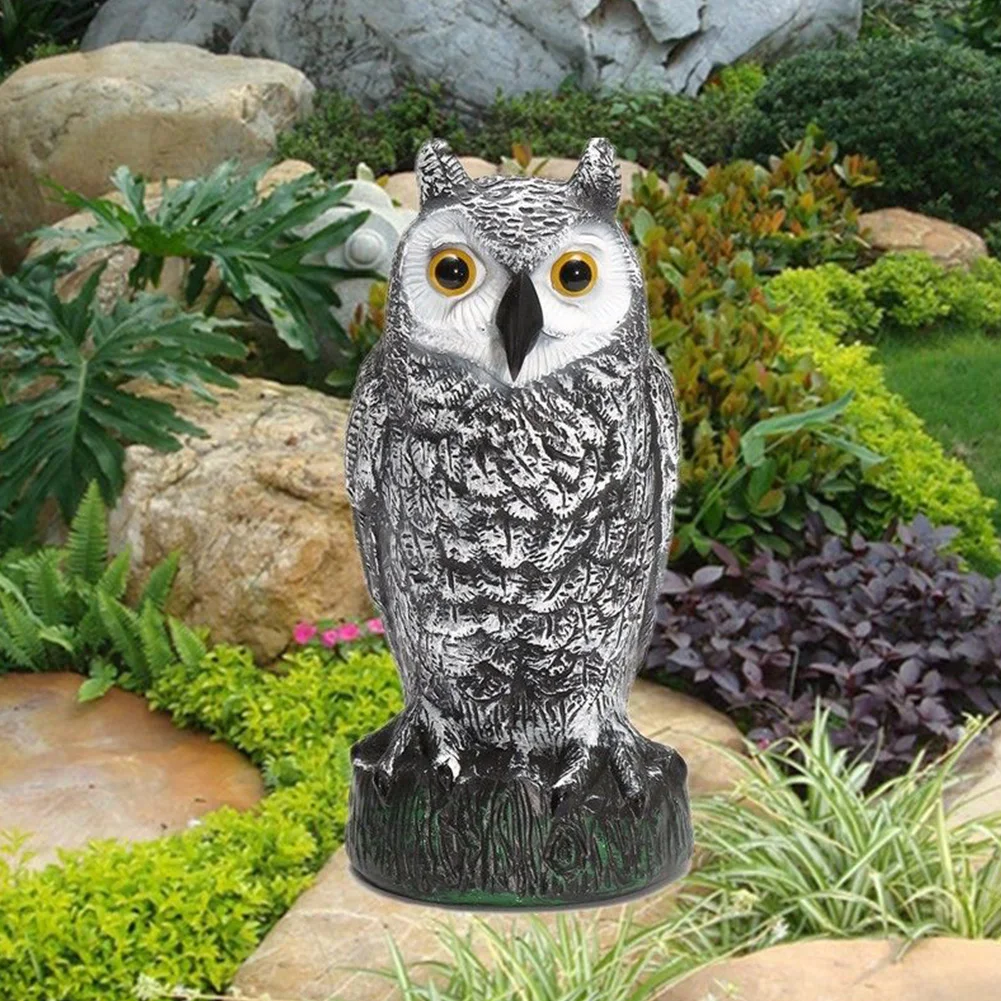 Decorative Repeller PE Large Standing Outdoor Yard Scarer Fake Owl Hunting Decoy Simulation Deterrent Practical Garden | Спорт и