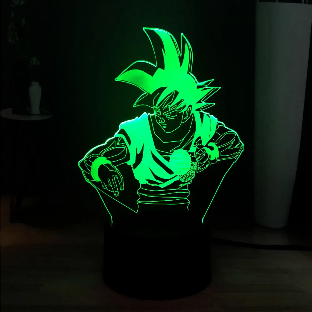 Dragon Ball Cool Wukong RGB 7 цветов акриловый светодиодный светильник иллюзия настольная