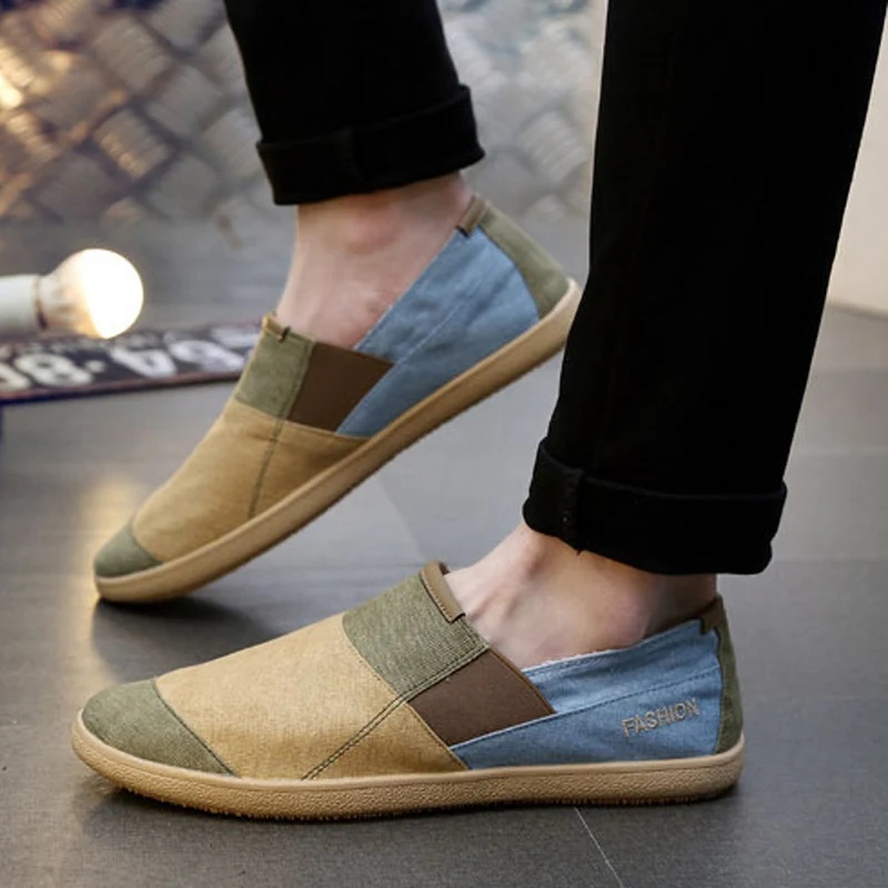 2017 Новое Прибытие Denim Холст Мужчины повседневная обувь Мода смешанные цвета