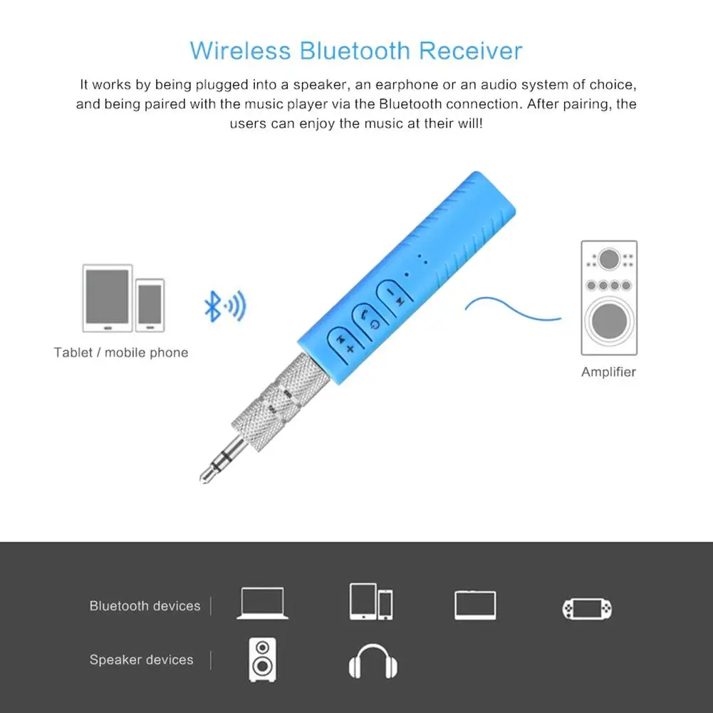 Мини Беспроводной Bluetooth 4,1 приемник Handfree 3,5 мм авто с разъемом подачи внешнего сигнала AUX адаптер для автомобильного стерео заглушка для телефона MP3 стерео музыка