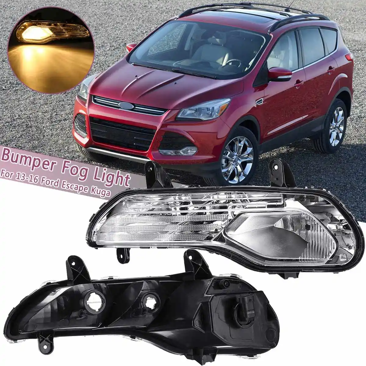 1 шт. левый/правый ПТФ в передний бампер дальнего света для Ford Escape Kuga 2013 противотуманная фара авто Замена FogLamp