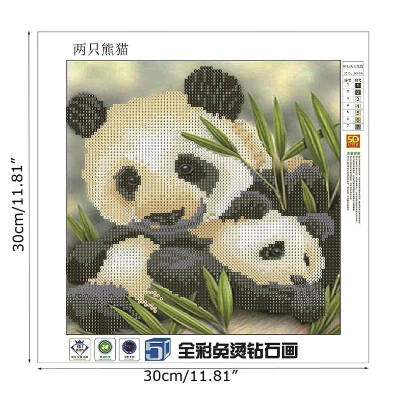 Новейшая картина с алмазной вышивкой Pandas 5D ручная работа украшение на стену для