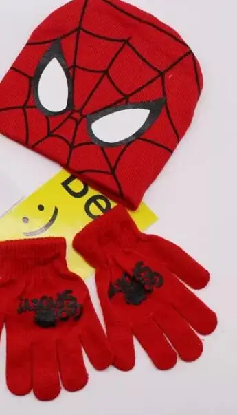1 комплект вязаная шапка мстители Человек паук детская Рождественские зимние