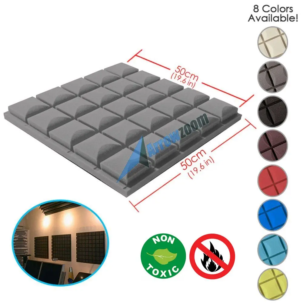 

Arrowzoom 19.6" x 19.6" x 1.9" Hemisphere Grid Tile Studio Sound Absorbing Panel Acoustic Foam Treatment