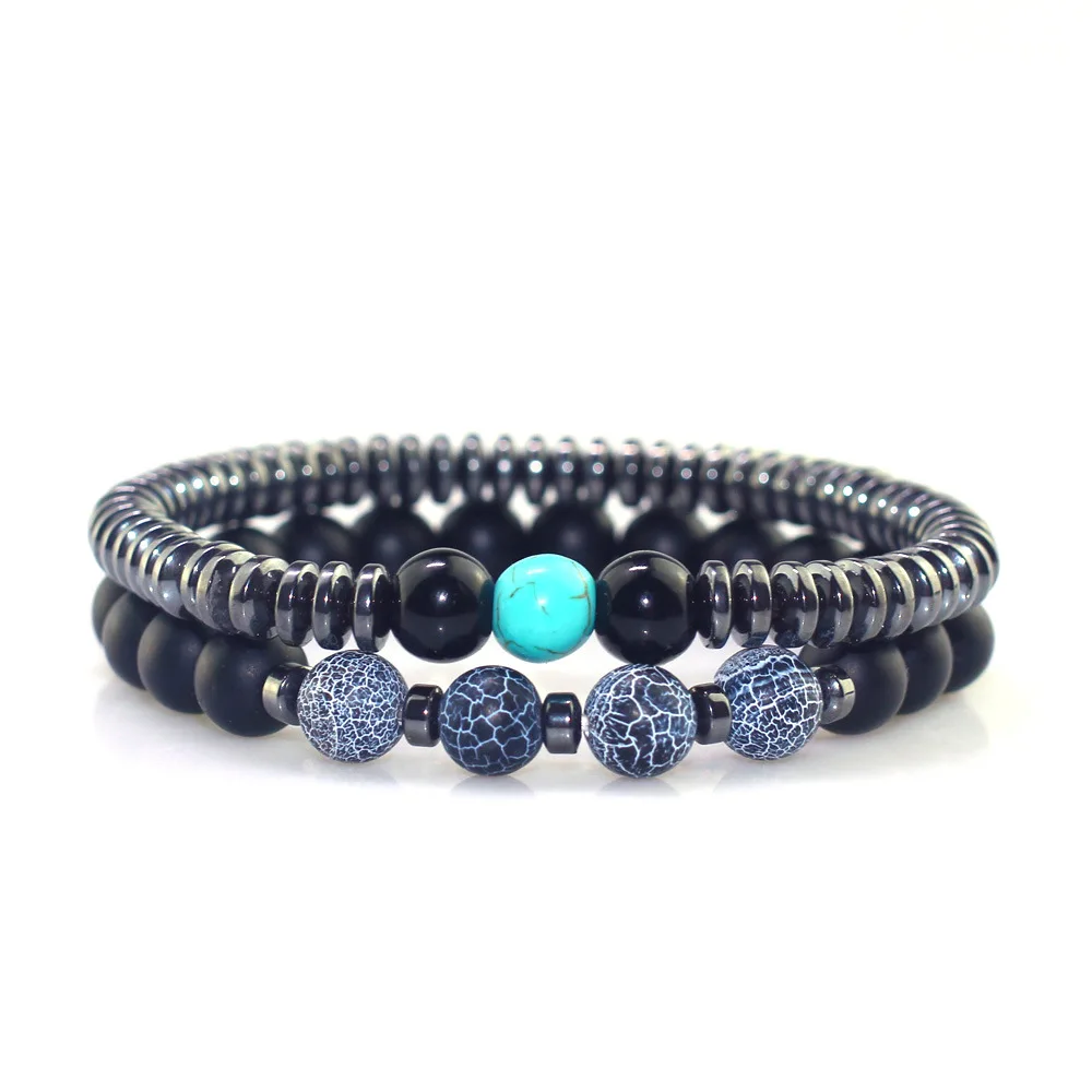 Новое поступление простой парный браслет из натурального камня 2 шт./компл.